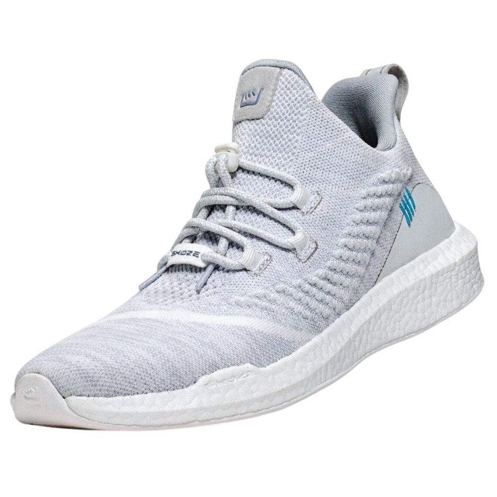 Skuze Boho White Grey Knit Sneakers Mens 4.5 Womens 6 Low Top Shoes
